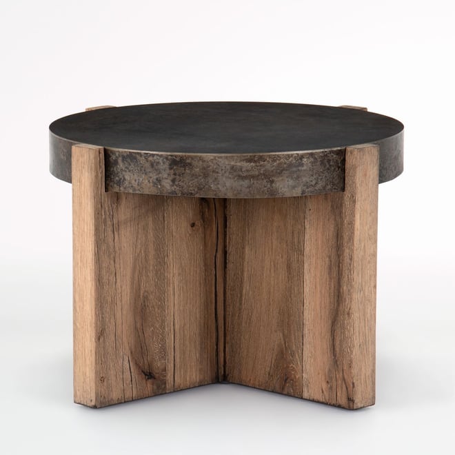 Clairemont Ebonized Oak Wood 60 Oval Coffee Table with Shelf