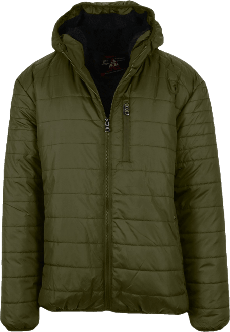 Men's Sherpa Lined Hooded Puffer Jacket