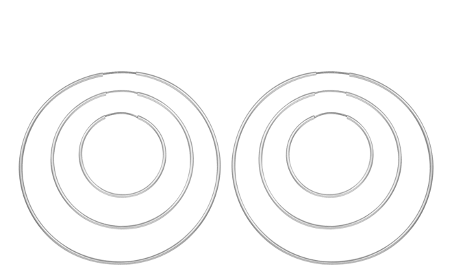 Gold-tone Set of Three Endless Hoops 1 ¼", 2", 2 ¾"