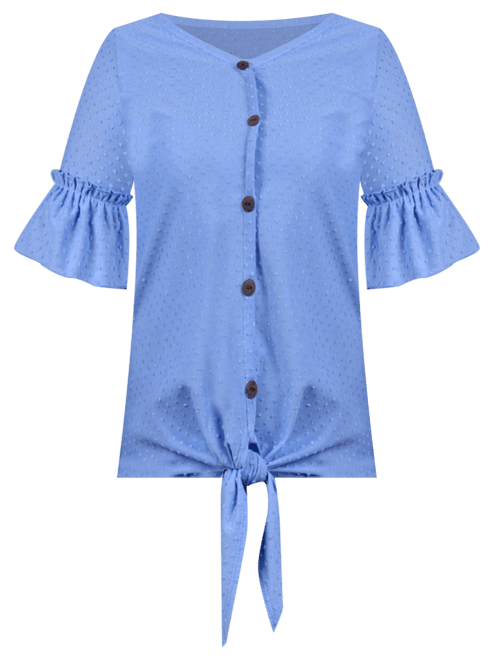 Women's Short Ruffle Sleeve Blouse