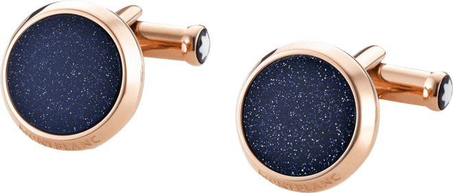 Meisterstuck Rose Gold Pvd & Blue Stone Cuff Links