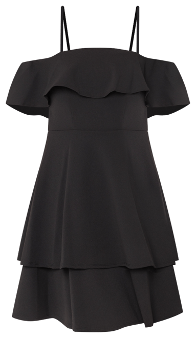 Juniors' Ruffled Off-The-Shoulder Dress