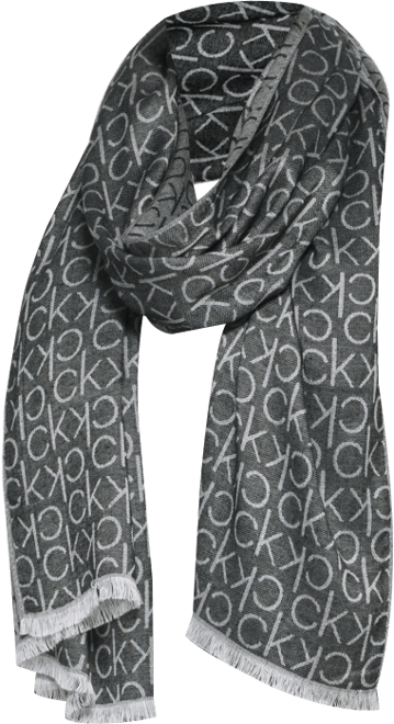 Monogram Ck Logo-Print Pashmina Wrap Scarf