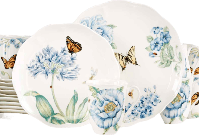 Butterfly Meadow Blue 18 Pc. Dinnerware Set, Service for 6, Exclusively at Macy's