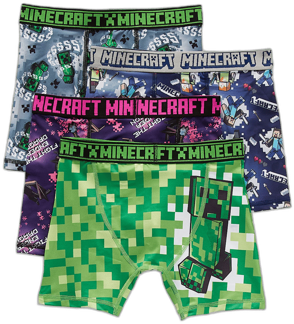 Little Big Boys 4 Pack Minecraft Boxer Briefs