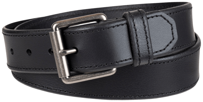 Men's Beveled-Edge Leather Belt