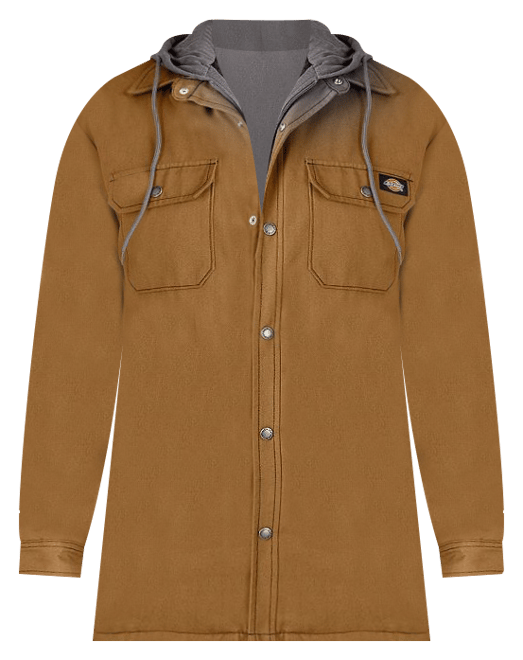 Fleece Hooded Duck Shirt Jacket with Hydroshield