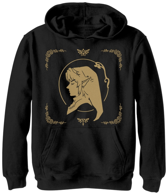 Boys 8 20 Nintendo Legend Of Zelda Link Side Profile Portrait Hoodie