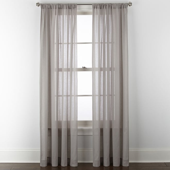 Linden Street Jameson Cotton Sheer Rod Pocket Single Curtain Panel Jcpenney 9397