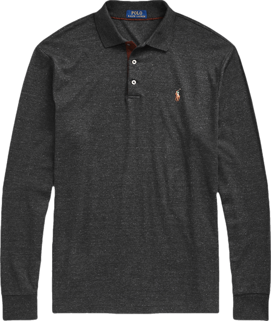 Men's Classic-Fit Long Sleeve Soft Cotton Polo Shirt