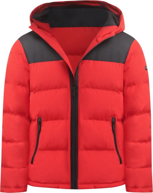 Men's Mixed-Media Puffer Coat, Created for Macy's