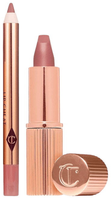 Travel Size Pillow Talk Lip Kit – Mini Nude-pink Lip Liner & Lipstick