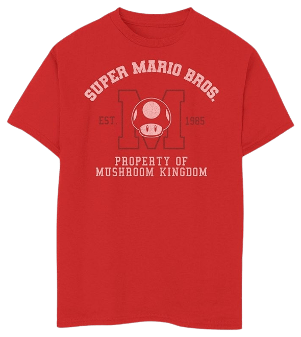 Boys 8-20 Nintendo Super Mario Est. 1985 Property Of Mushroom