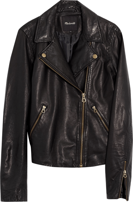 Madewell washed leather trucker hot sale jacket