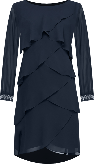 Women's Rhinestone-Cuff Tiered Dress