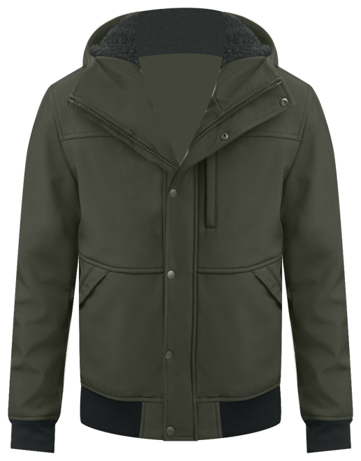 Men's Soft Shell Sherpa Lined Hooded Jacket