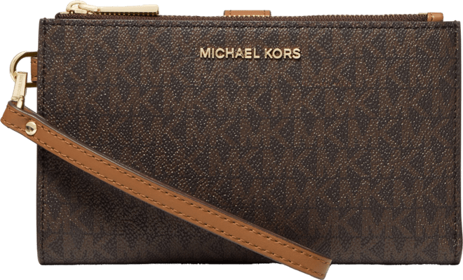 Michael  Logo Jet Set Double-Zip Wristlet