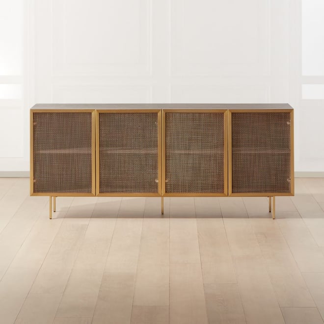 Trace Brass Wire Mesh Credenza 71