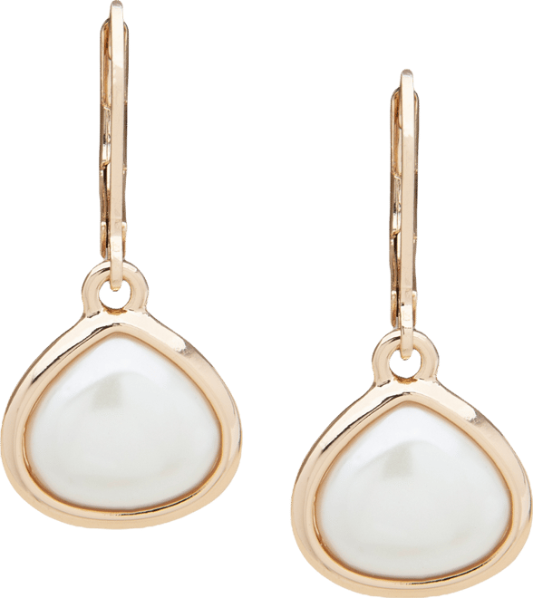 Gold-tone Imitation Pearl Drop Earrings