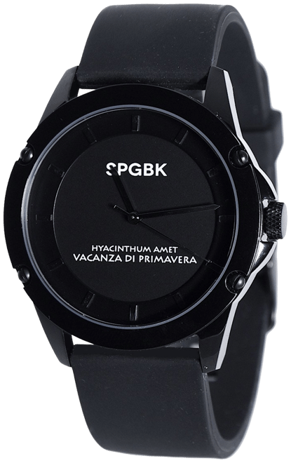 Unisex Bordeaux Black Silicone Band Watch 44mm