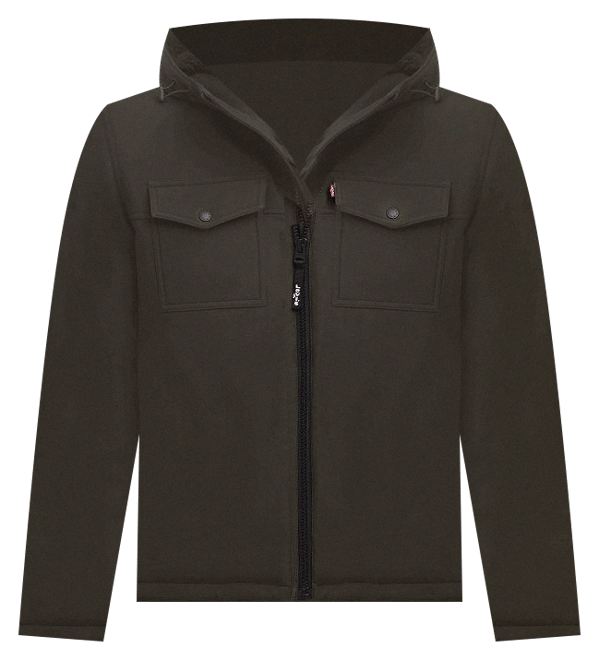 Levi's men's soft shell hooded trucker jacket on sale with sherpa fleece lining