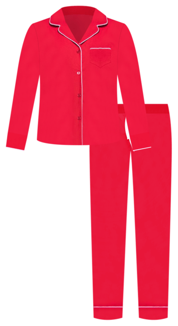 Petite Plume Cotton Classic Red Flannel Pajama Set