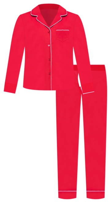 Petite Plume Cotton Classic Red Flannel Pajama Set