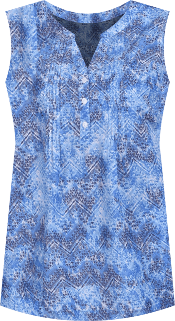 Women's Sleeveless Pintucked Blouse