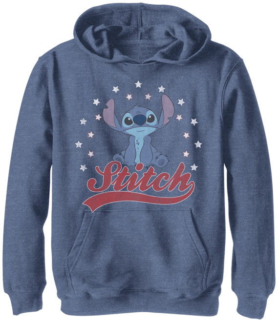 Lilo & Stitch Unisex Adult Cute Hoodie (M) (Blue)