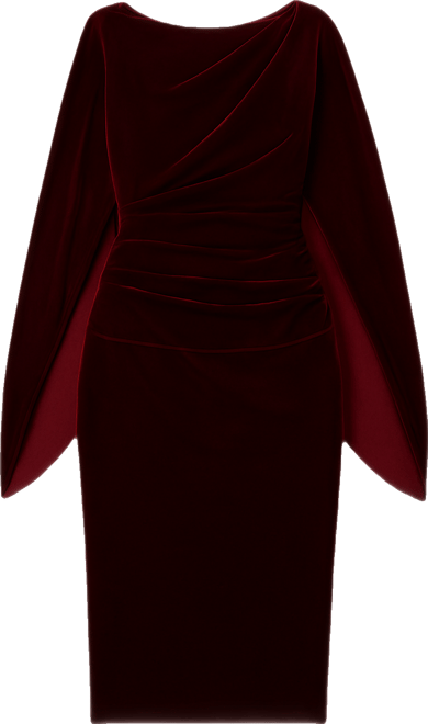 Betsy & Adam Velvet Cape Dress