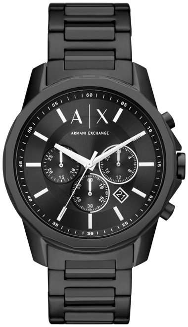 AX Armani Exchange Men's Chronograph Black Stainless Steel Bracelet Watch  44mm - Macy's