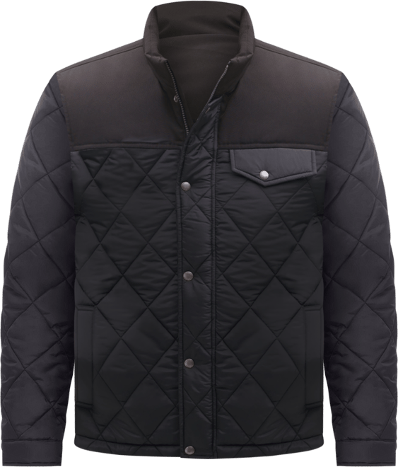 Cole Haan Men's Mixed Media Diamond Quilt with Faux Sherpa Lining