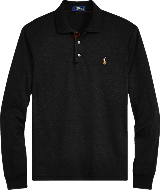 Men's Classic-Fit Long Sleeve Soft Cotton Polo Shirt