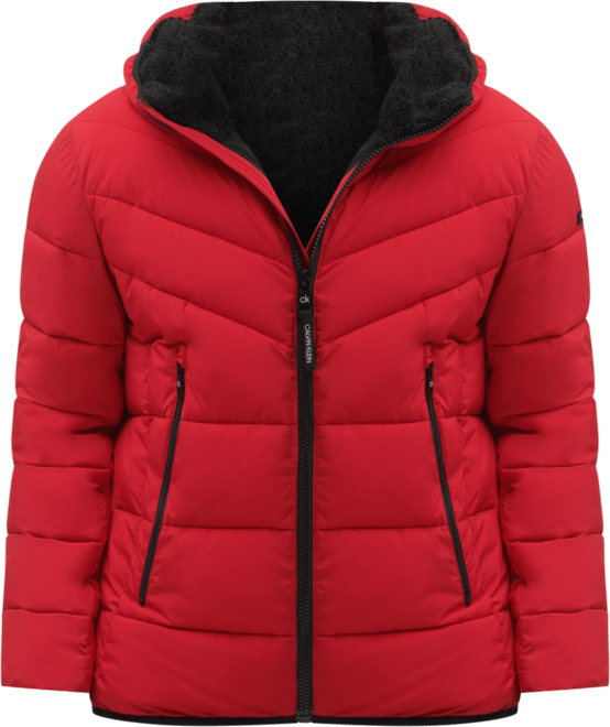 Men's Chevron Stretch Jacket With Sherpa Lined Hood