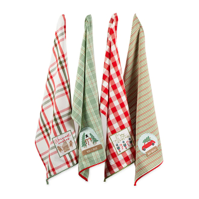 North Pole Trading Co. Holiday Colors 4-pc. Towels + Dish Cloths, Color:  Multi - JCPenney