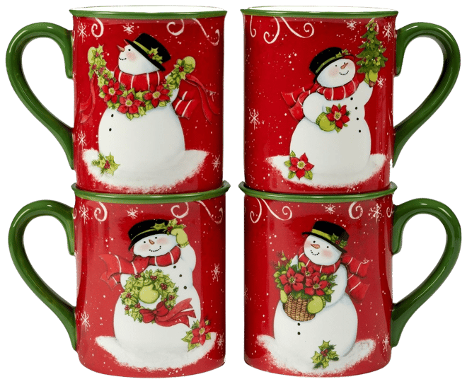 Certified International Magic of Christmas Santa 4-pc. Mug Set