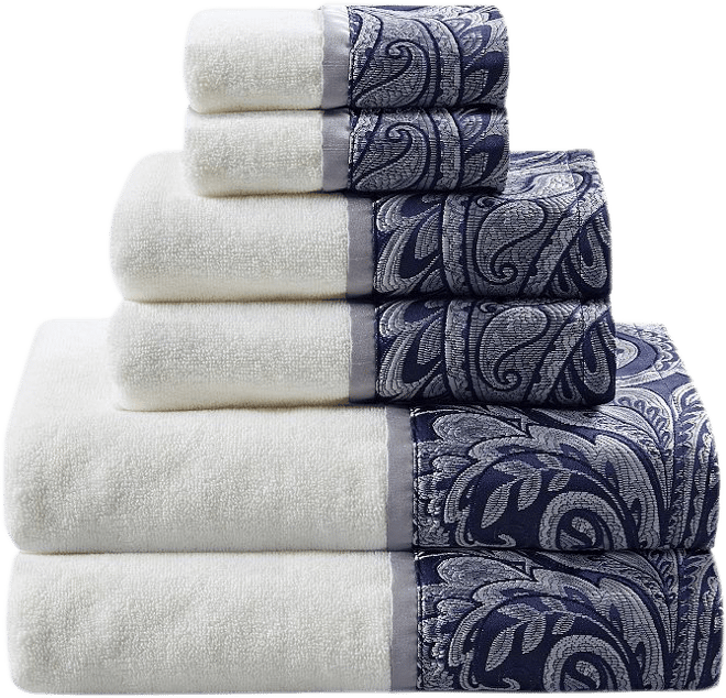 Madison Park Aer Jacquard Cotton 6-piece Antimicrobial Bath Towel Set