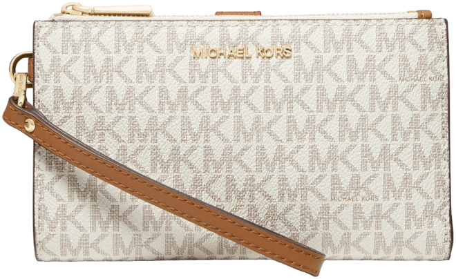 Michael Michael Kors Logo Jet Set Double Zip Wristlet Macy s