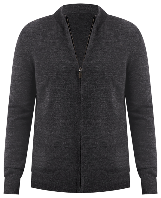 Men's Merino Zip-Front Sweater, Created for Macy's