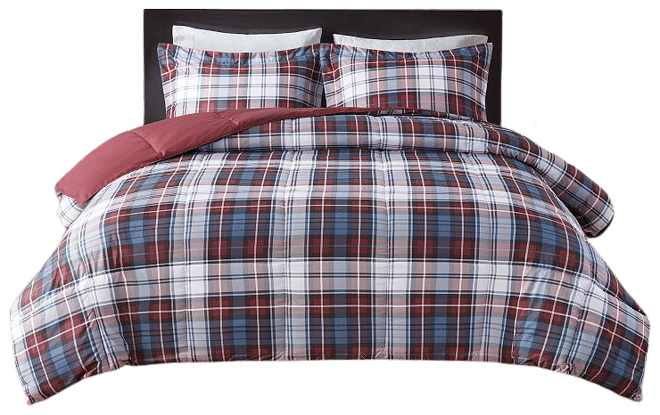 Olliix by Madison Park Essentials Larkspur Red and Navy Twin/Twin XL 3M  Scotchgard Reversible Down Alternative Comforter Set, Big Sandy Superstore