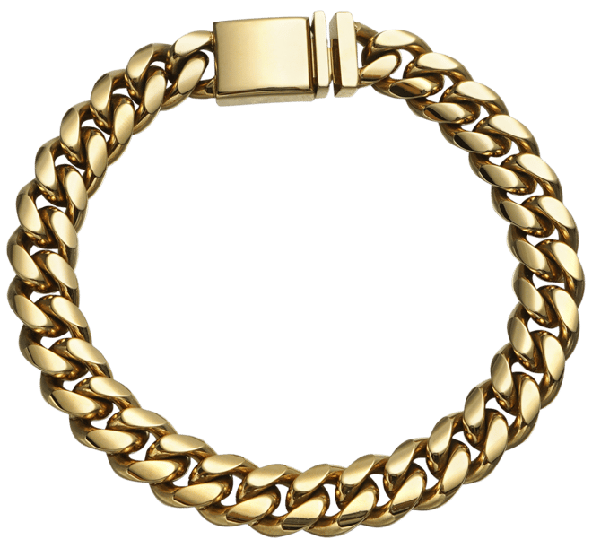 Wide Mesh Link & Chain Bracelet in 14k Gold