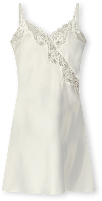 Lace-Trim Satin Chemise Nightgown Lingerie