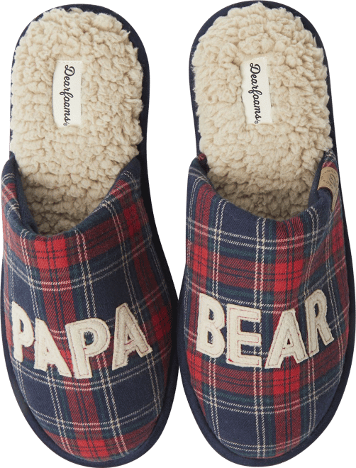 Dearfoams Papa Bear Men's Scuff Slippers