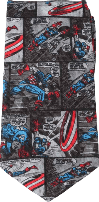 Men's Captain America Comic Tie