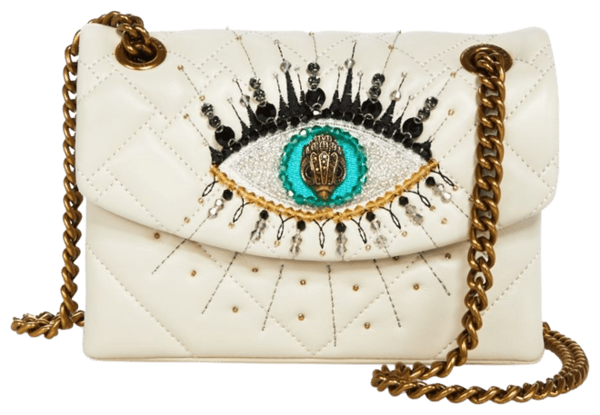 kensington mini eye embellished leather crossbody