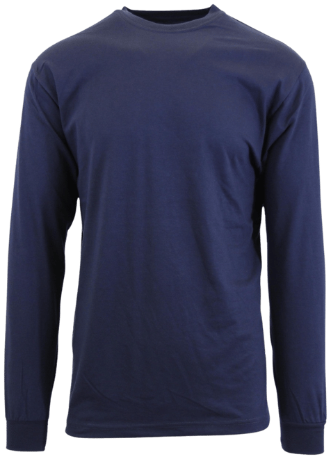 Men's Egyptian Cotton-Blend Long Sleeve Crew Neck Tee