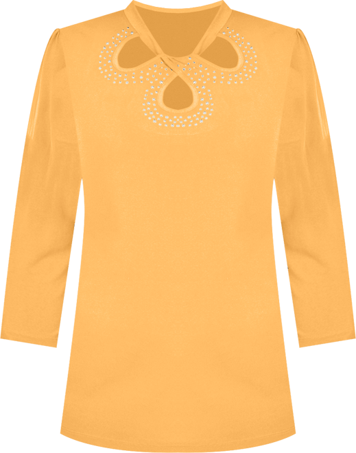 Women's 3/4 Sleeve Knit Crepe Top