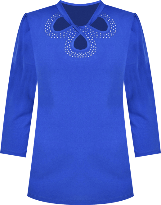 Women's 3/4 Sleeve Knit Crepe Top