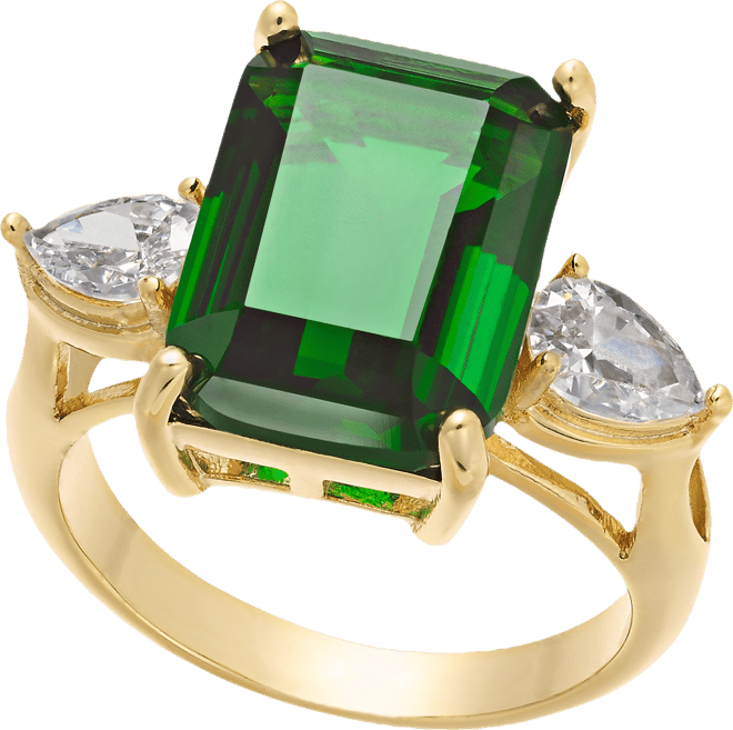 Emerald Cut Crystal Ring in Silver Plate, Gold or Rose Gold Plate, Created for Macy's