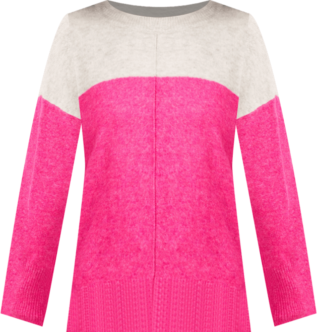 Women's Cozy Extended Shoulder Color Blocked Sweater